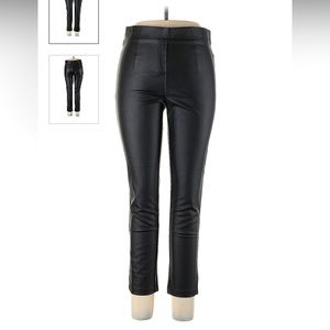 Black Vegan Leather Skinny Pants Leggings NWOT